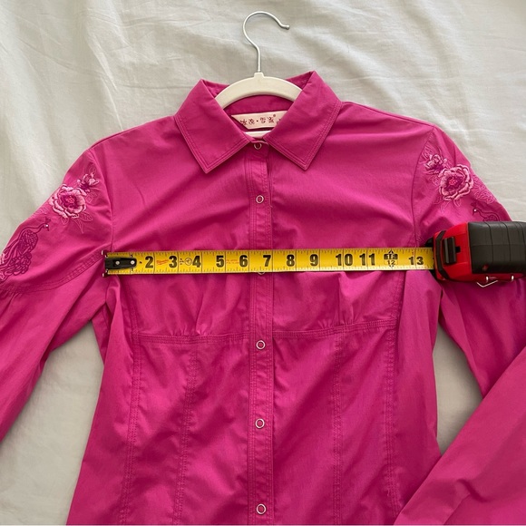 Pink Embroidered Long Sleeve Shirt - Picture 13 of 14